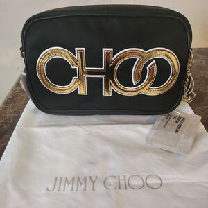 Jimmy Choo Black/Gold Larelle Camera Bag NWT